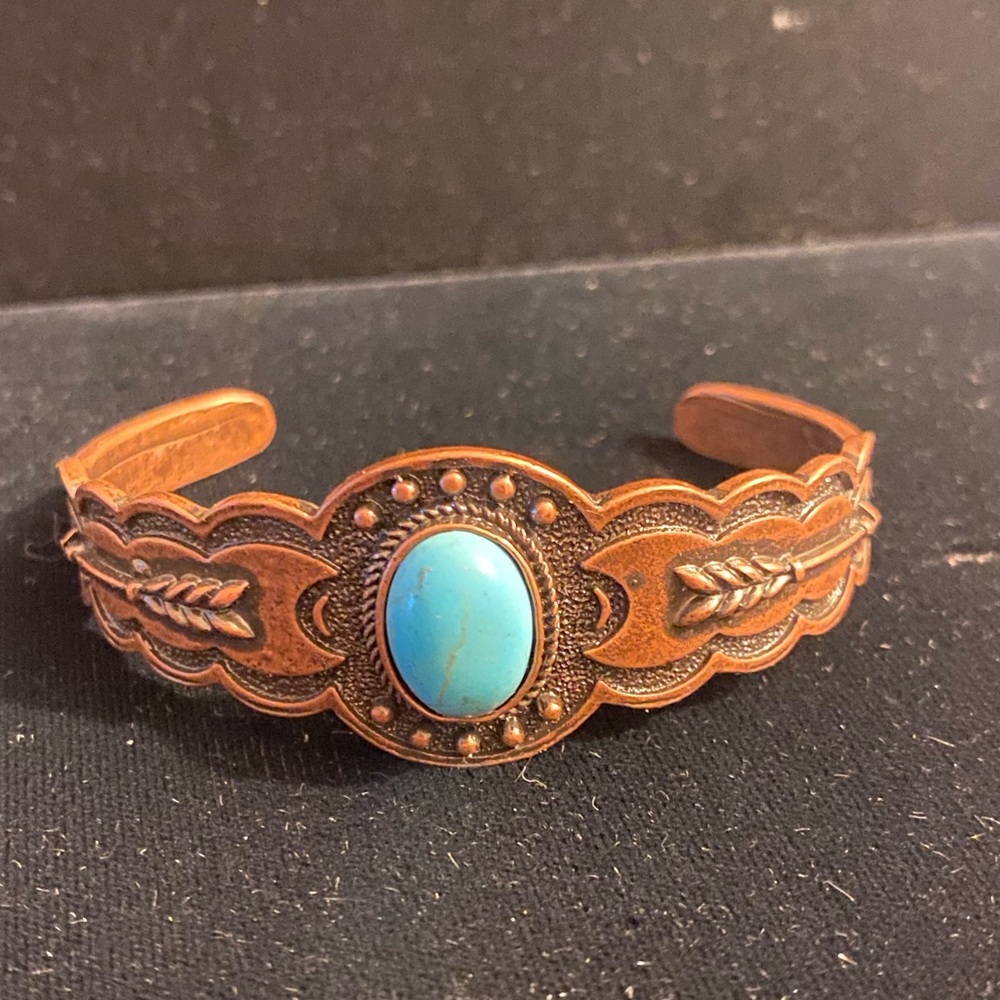 Southwest Copper Turquoise Cuff Bracelet